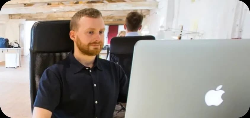 Dedicated account rep using a computer