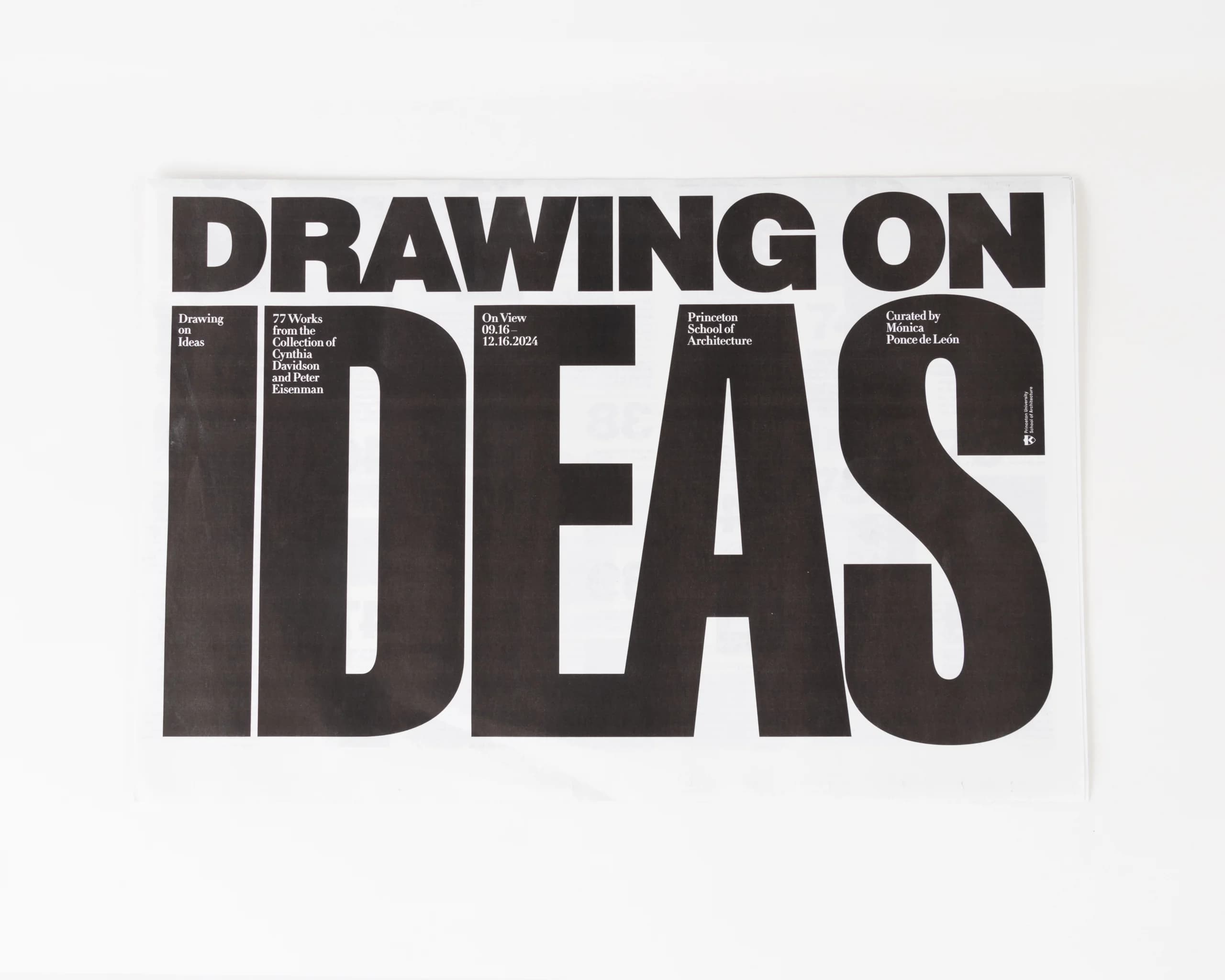 Drawing on Ideas exhibition catalog cover with oversized bold typography