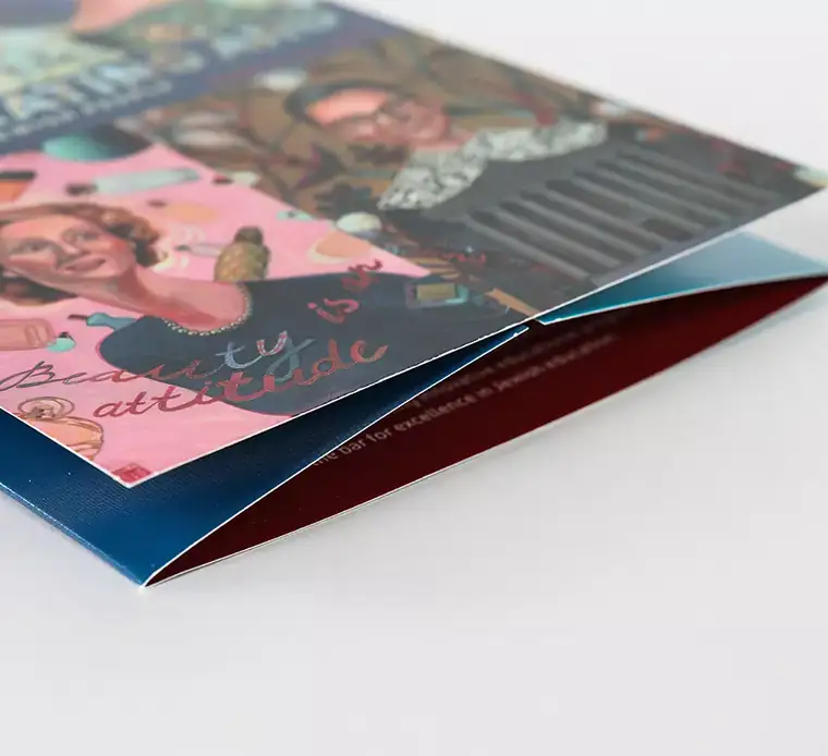 Folded invitation produced for a direct-mail campaign