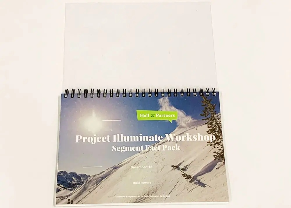 A wire-bound booklet completed for Hall & Partners
