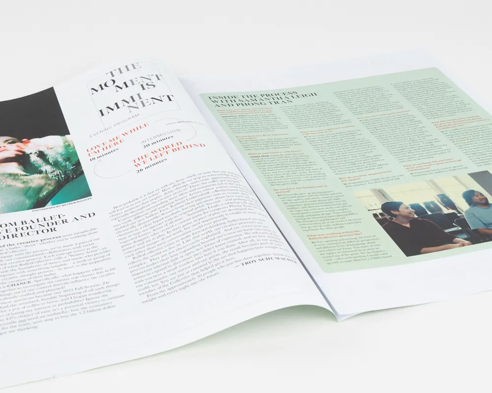 Ballet Collective Newsprint 03 example for 10 Custom Newspaper Examples That Show the Power of Print Marketing