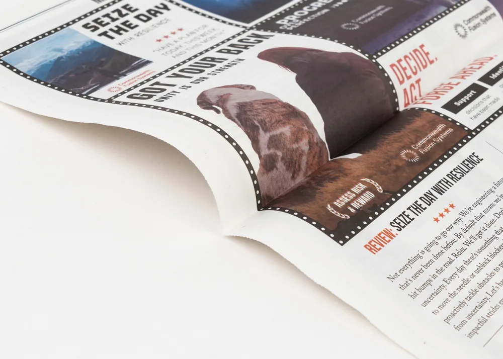Custom newspaper layout example for Tokamak Times