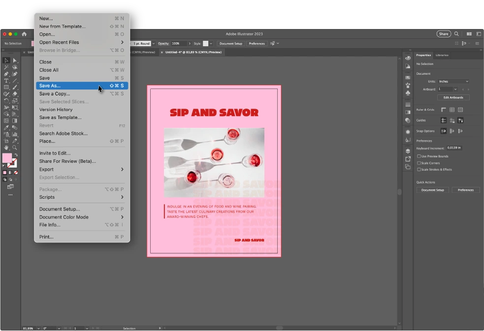 Illustrator print menu for exporting artwork with bleed example for Full Bleed Printing Instructions: How to Print Without Margins