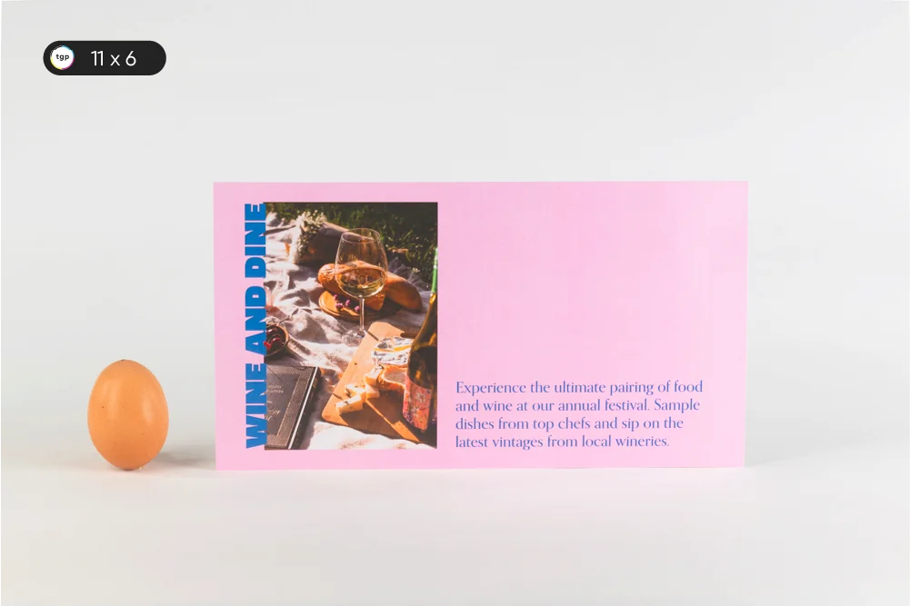 Postcard size: 6x11 inches - offers a large canvas for your message.