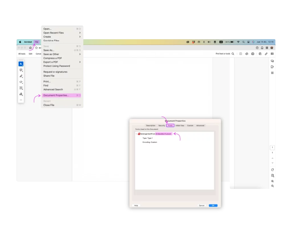Adobe Acrobat print production tools for checking files example for How to Embed Fonts in Your Design Files for Correct Printing
