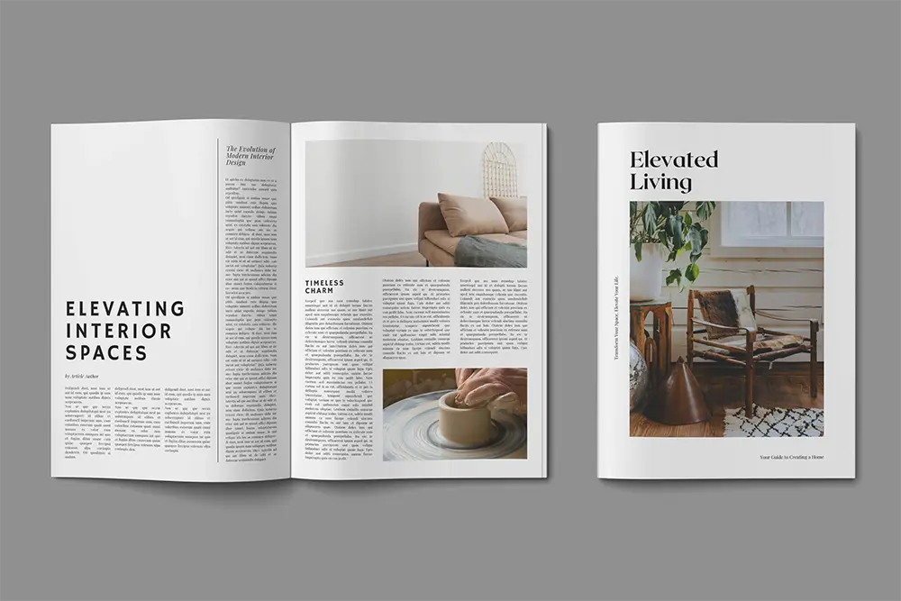 Elevated Living newspaper template preview