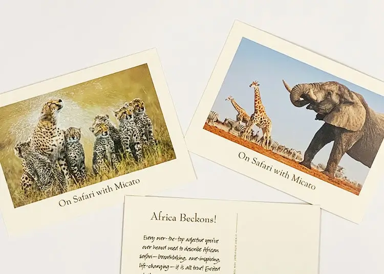 Postcards Printing nyc for Micato Safari
