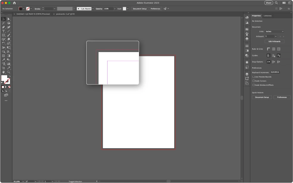 Illustrator bleed value fields in the new document dialog example for Full Bleed Printing Instructions: How to Print Without Margins