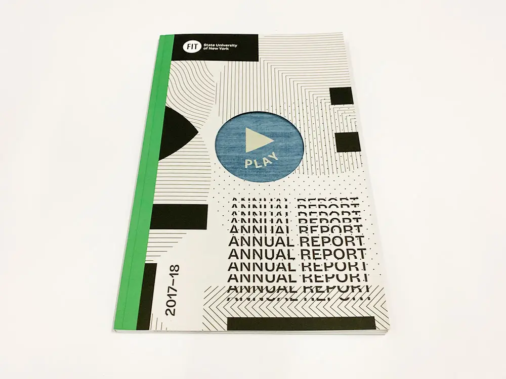 A saddle stitched commencement booklet printed for FIT