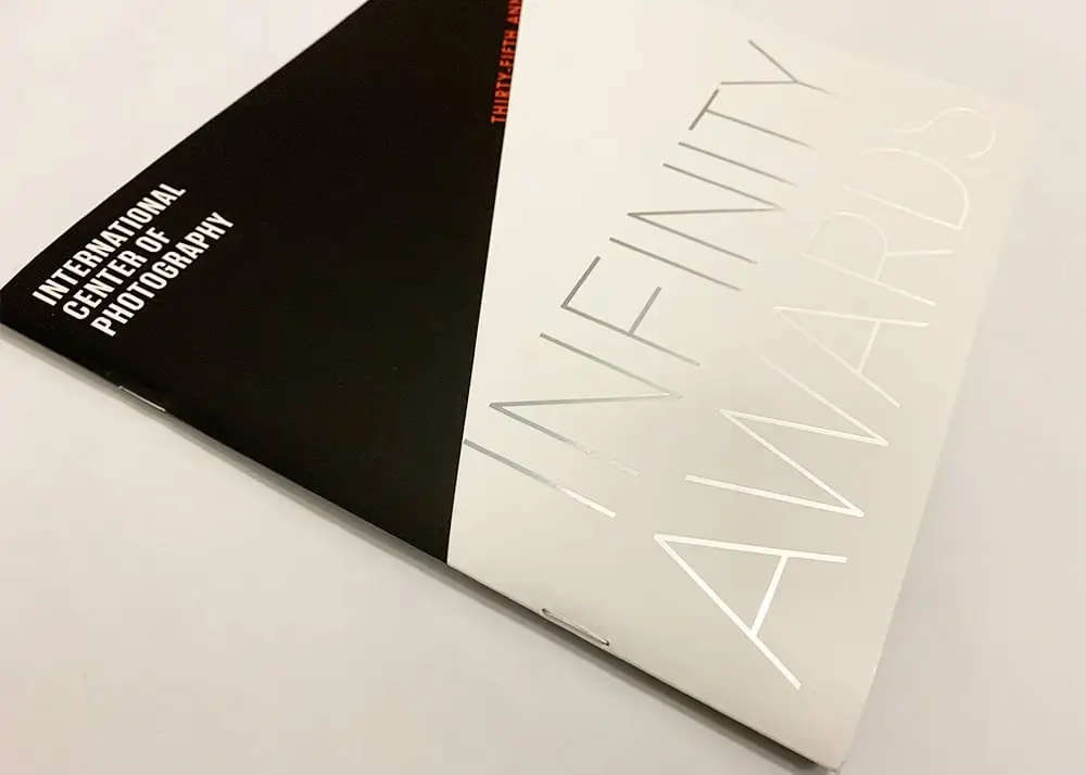 A saddle-stitched booklet printed for the International Center for Photography