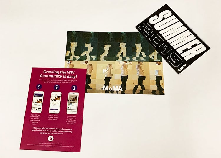 Postcard prints for various clients including MoMa, the NBA Players Association and Weight Watchers.