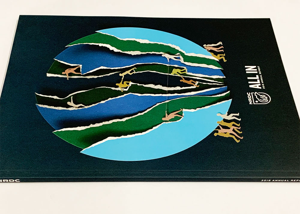 A perfect bound annual report, printed for NRDC