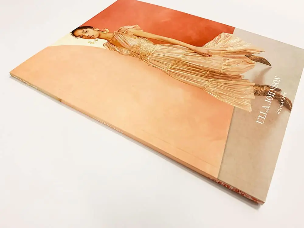 lookbook printing in nyc by thomas group printing. An example of a perfect bound lookbook printed for Ulla Johnson