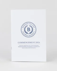 Printed Program Example: Barnard Commencement