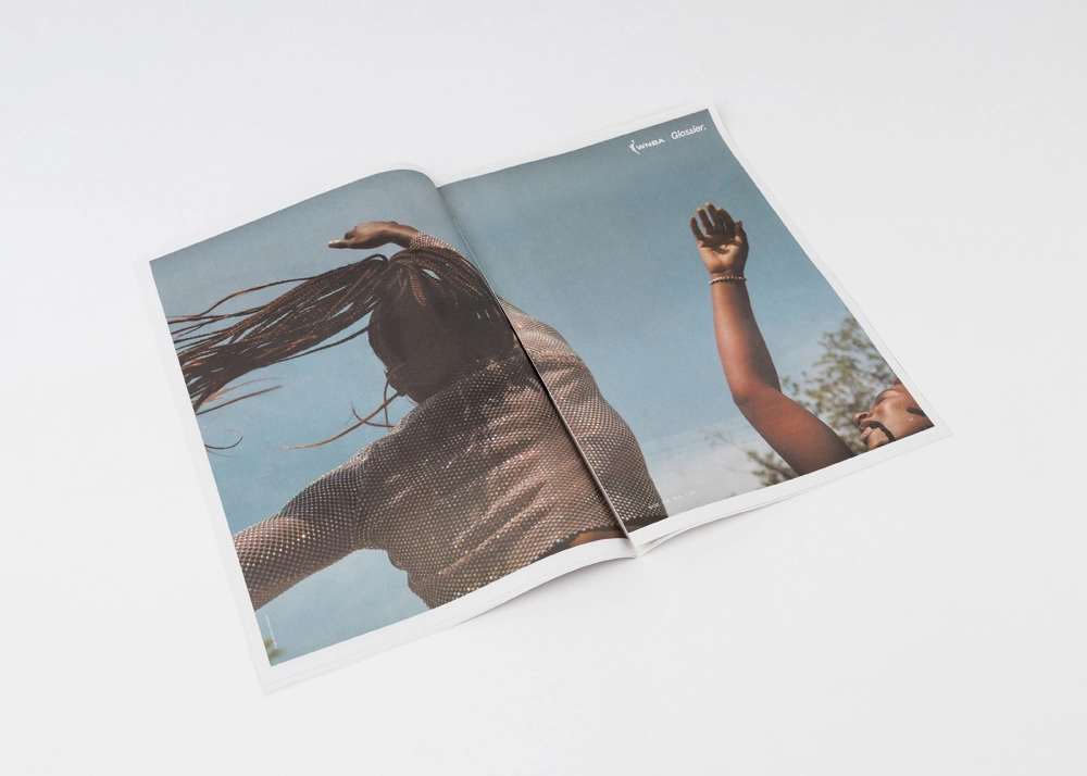 Newsprint magazine example page spread